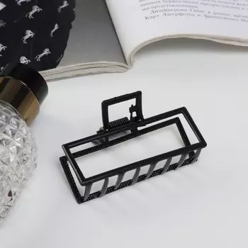 Краб для волос «Джина», прямой, 7 см, чёрный