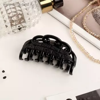 Краб для волос "Галатея" 7 см, кружева, чёрный