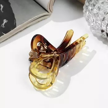 Краб для волос «Глянец», бантик, 7 см, МИКС