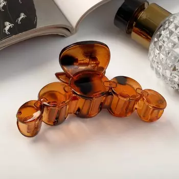 Краб для волос «Глянец», круги люкс, 10 см, МИКС