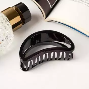 Крабик для волос «Глянец», утончённая дуга, 6.53 см, чёрный