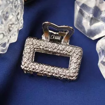 Краб для волос "Голда" прямой, 2,5 см, серебро