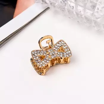 Краб для волос «Грейс», бант, 2.5 см, золото