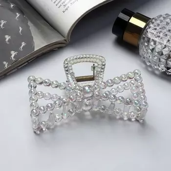 Краб для волос «Хелен», бантик, 9 см, прозрачный