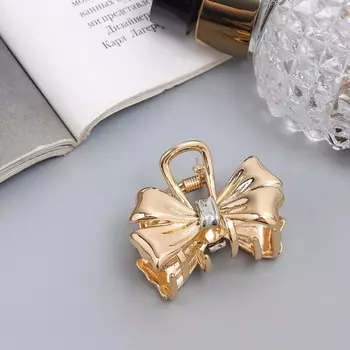 Крабик для волос «Хизер», бант галант, 4.5 см, золото