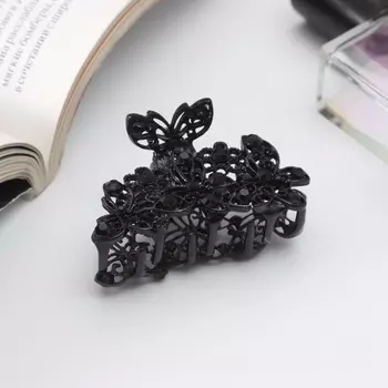 Краб для волос «Хлоя», бабочки, 6 см, чёрный