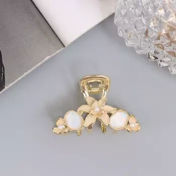 Крабик для волос «Хлоя галант», цветы, 4 см, золото