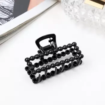 Краб для волос «Иви», прямой, 5 см, чёрный