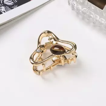 Крабик для волос «Эдисон», изгиб, 4.5 см, золото