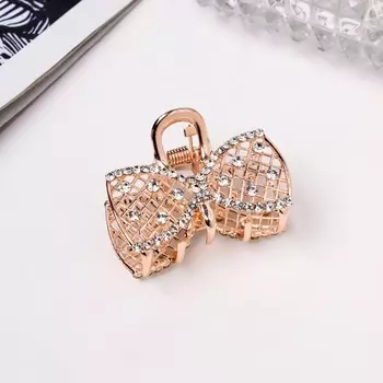 Крабик для волос «Элери», бант, 4.5 см, золото