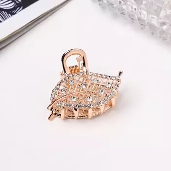 Крабик для волос «Элери», лепесток, 4.5 см, золото