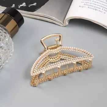 Краб для волос «Эмили», дуга, 7 см, золото