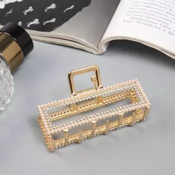 Краб для волос «Эмили», прямой, 7 см, золото