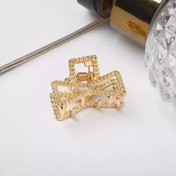 Краб для волос «Эмма», бантик, 2.5 см, золото