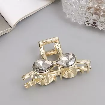 Крабик для волос «Эшли», бант, 6 см, золото