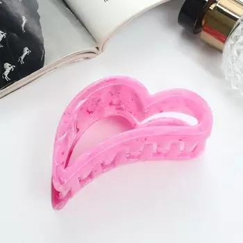 Краб для волос "Юния" сердце-дуга, 8,5 см, микс