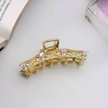 Крабик для волос «Кэли», дуга, 6 см, золото