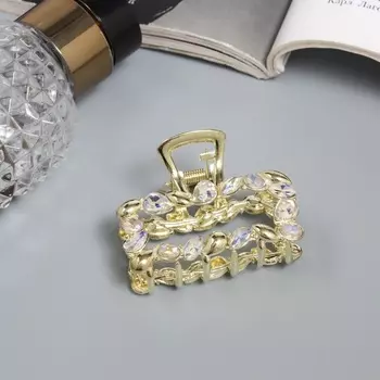 Крабик для волос «Кэли», прямой, 5 см, золото