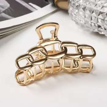 Крабик для волос «Кара», звенья, 7 см, золото