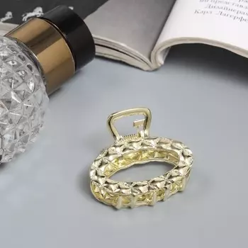 Крабик для волос «Карэн», овал, 4 см, золото