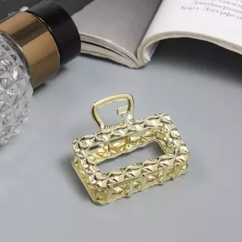 Крабик для волос «Карэн», прямой, 4 см, золото