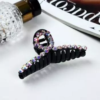 Краб для волос "Кэрол" петелька сверкание, 8,5х3,5 см, чёрный