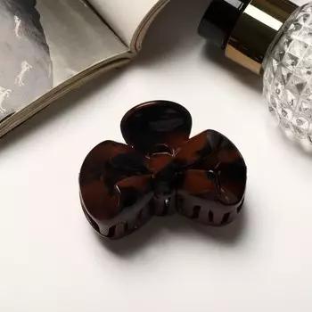 Краб для волос "Кофейный" бантик, 5,5 см, микс