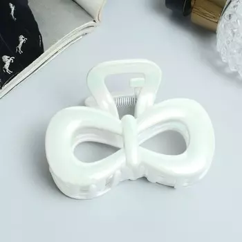 Краб для волос «Лунара», бант, 8 см, белый