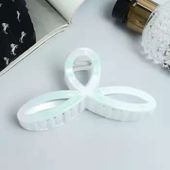 Краб для волос «Лунара», петельки, 10.5 см, белый