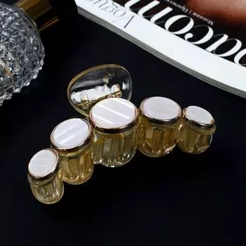 Краб для волос "Майли" переливы, 10х3,5 см, белый