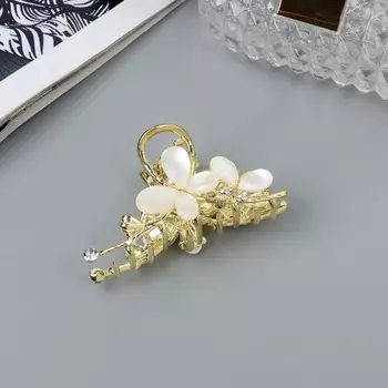 Краб для волос «Мэнди», бабочки, 6 см, золото