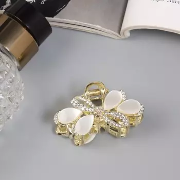 Крабик для волос «Мэнди», бантики, 5 см, золото