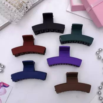 краб для волос "Матовый" прямой, 6 см, микс