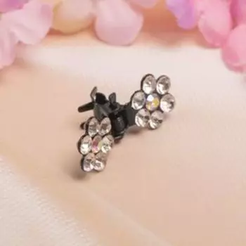 Краб для волос "Мини" ромашка, 1 см, чёрный