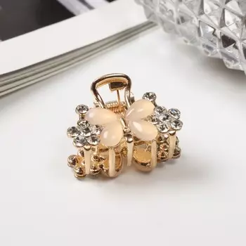 Крабик для волос «Николь», бабочка, 2.5 см, золото