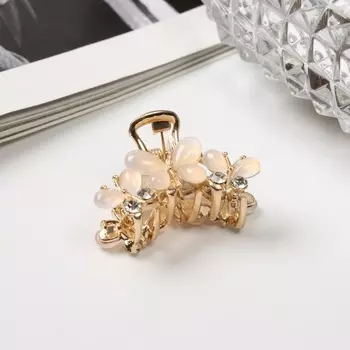 Краб для волос "Николь" бабочки, 3 см, золото