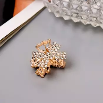 Краб для волос «Одри», бант, 2 см, золото