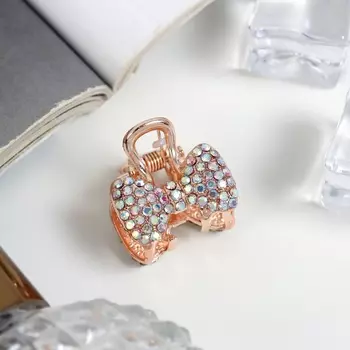 Краб для волос «Одри», бант блеск, 2.5 см, золото