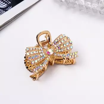 Крабик для волос «Одри», бант блеск, 4.5 см, золото