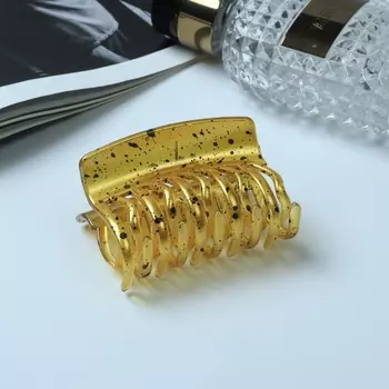 Крабик для волос «Пелагея», прямой зубья, 6.5 см, МИКС