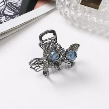 Крабик для волос «Роуз», бабочки, 5 см, чёрный