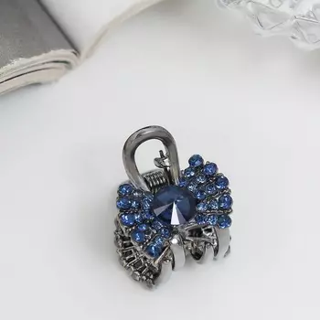 Крабик для волос «Роуз», бант, 1.5 см, синий