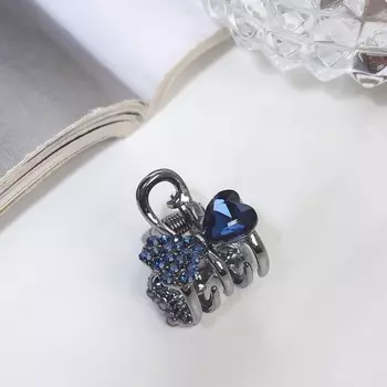 Крабик для волос «Роуз», бантик, 1.5 см, синий