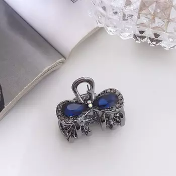 Крабик для волос «Роуз», бантик, 3 см, чёрный