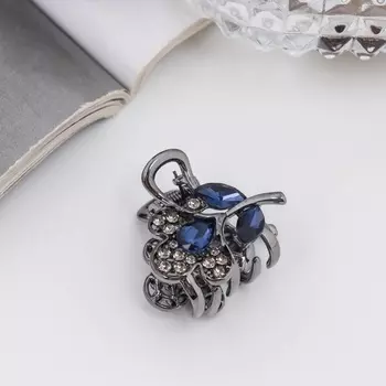 Крабик для волос «Роуз», цветок, 3 см, чёрный