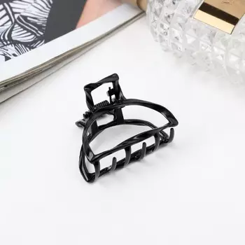 Крабик для волос «Cабина», дуга, 4 см, чёрный