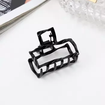 Краб для волос «Сабина», прямой, 4 см, чёрный