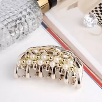 Краб для волос "Селестина" 9 см жемчуг