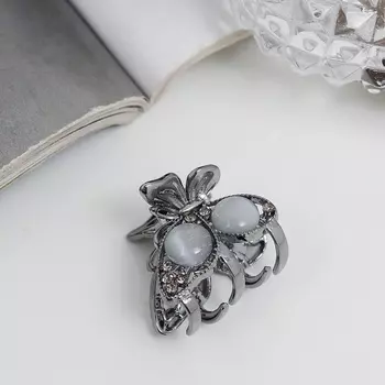 Крабик для волос «Ширли стиль», бабочка, 2.5 см, чёрный