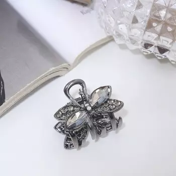 Крабик для волос «Ширли стиль», бантик, 3 см, чёрный